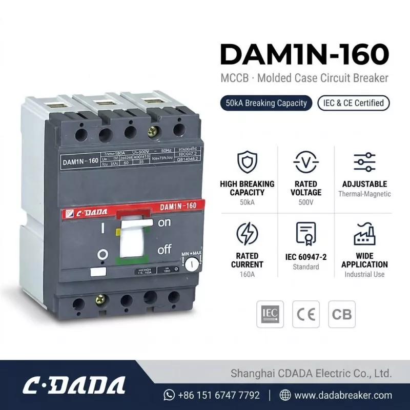 CDADA ປ່ອຍຕົວຕັດວົງຈອນ DAM1N-160 160A MCCB ຄວາມຈຸສູງ